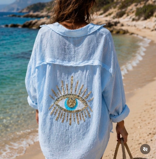 Chemise Oversize Œil Porte-Bonheur – Maison Andéa - I Biscotti di Mammone