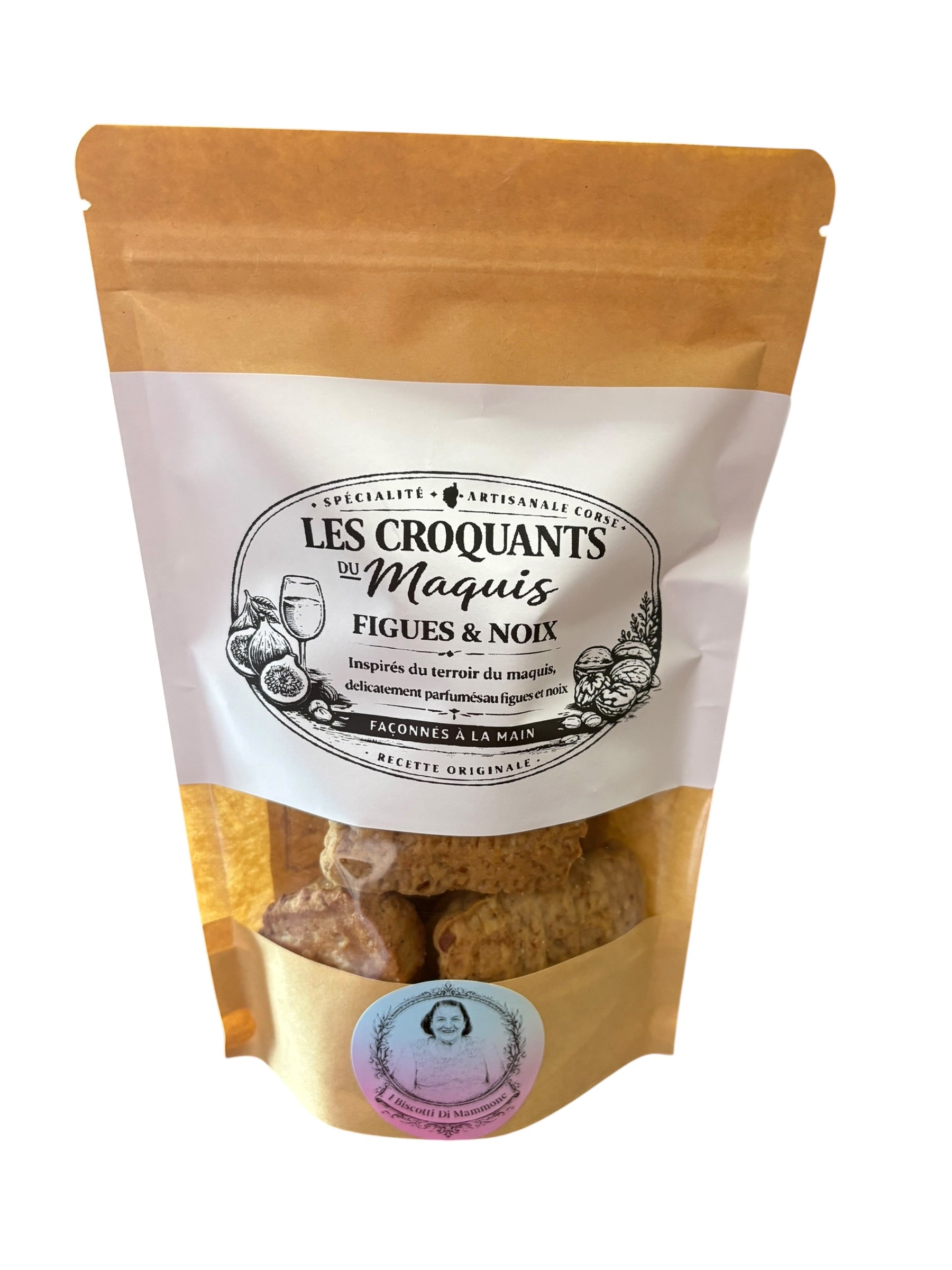 Les Croquants du Maquis Figues & Noix - Biscuits artisanaux aux figues et aux noix, riches et généreux
