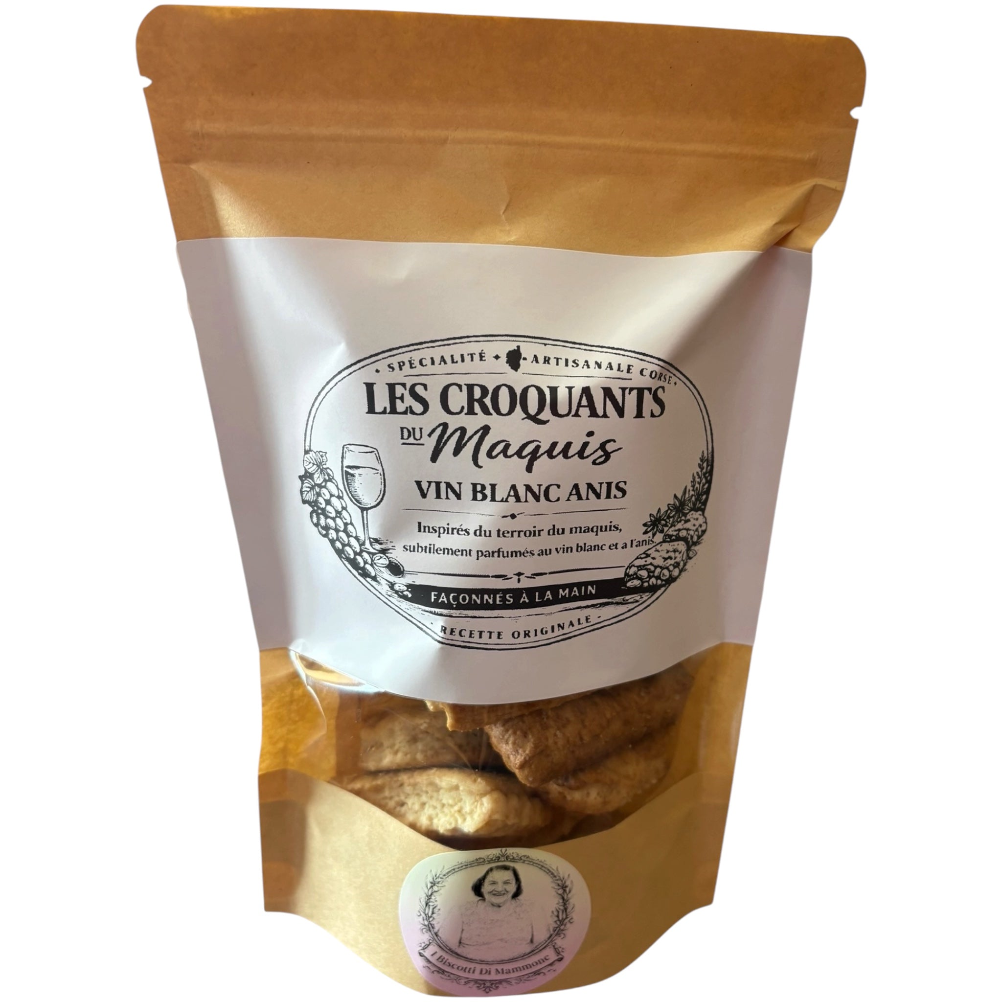 Les Croquants du Maquis Anisé - Biscuits artisanaux subtilement parfumés au vin blanc et à l’anis, inspirés de la tradition corse