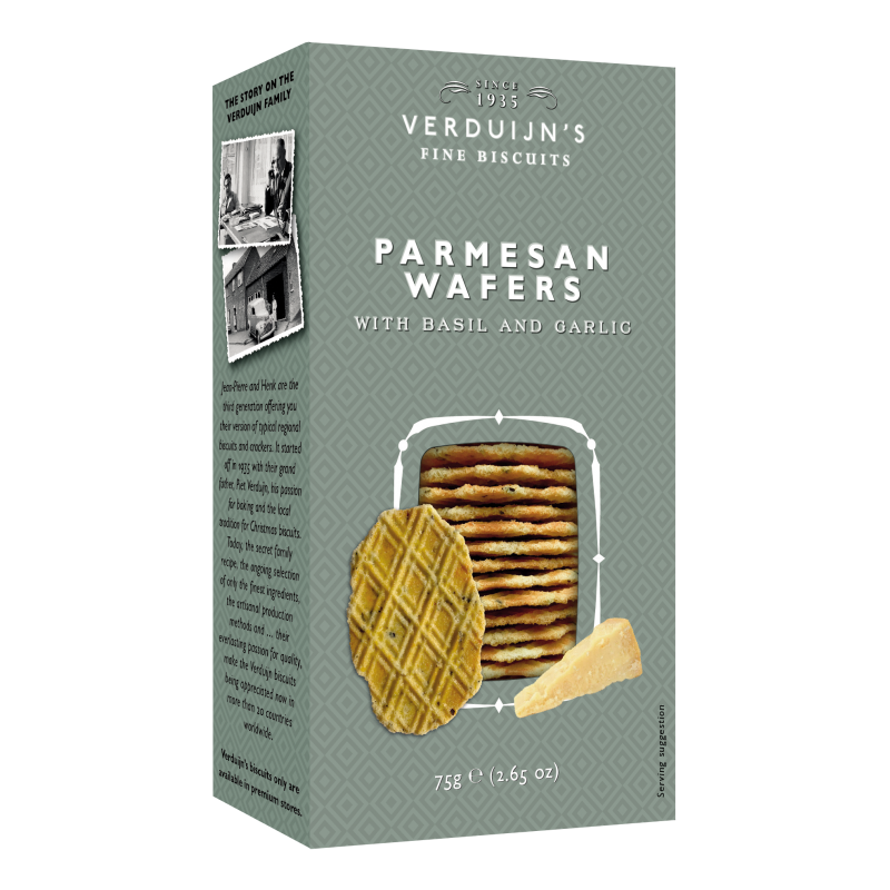 Biscuits apéritifs fromage parmesan basilic verduijn's