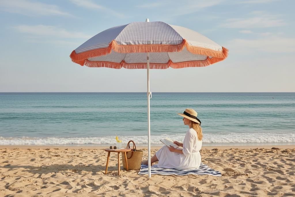 Parasol de Plage UV50+ – Élégance & Protection
