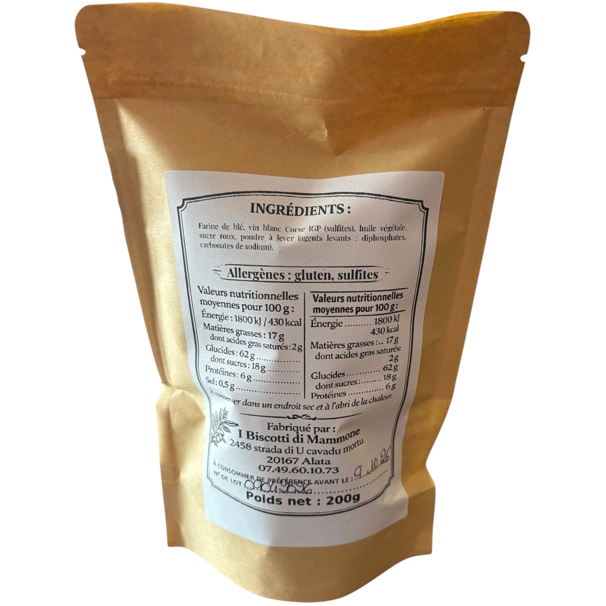 Les Croquants du Maquis au vin blanc - Biscuits artisanaux élaborés au vin blanc, inspirés de la tradition Corse