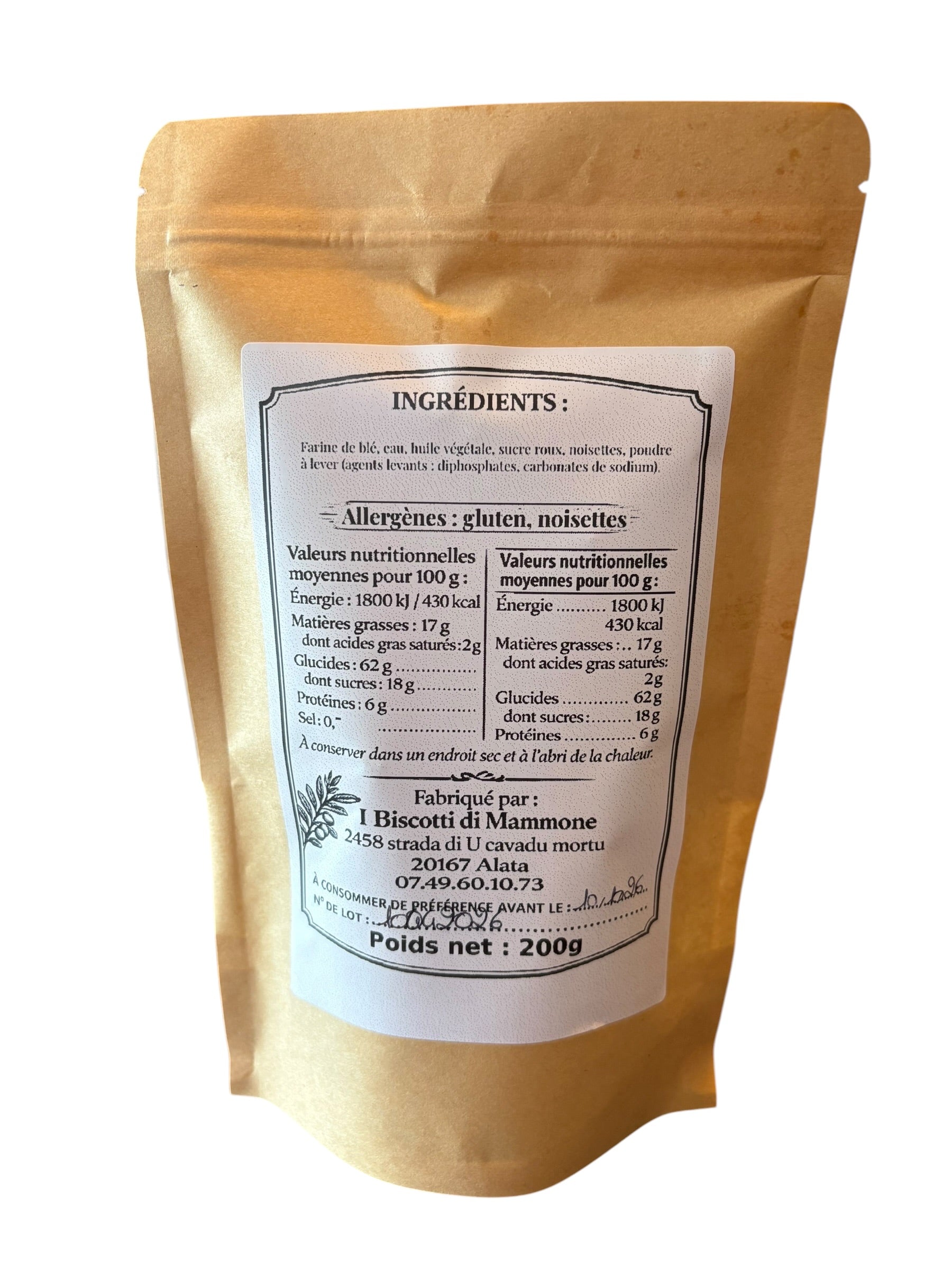 Les Croquants du Maquis Noisette - Biscuits artisanaux aux noisettes, gourmands et intensément croquants