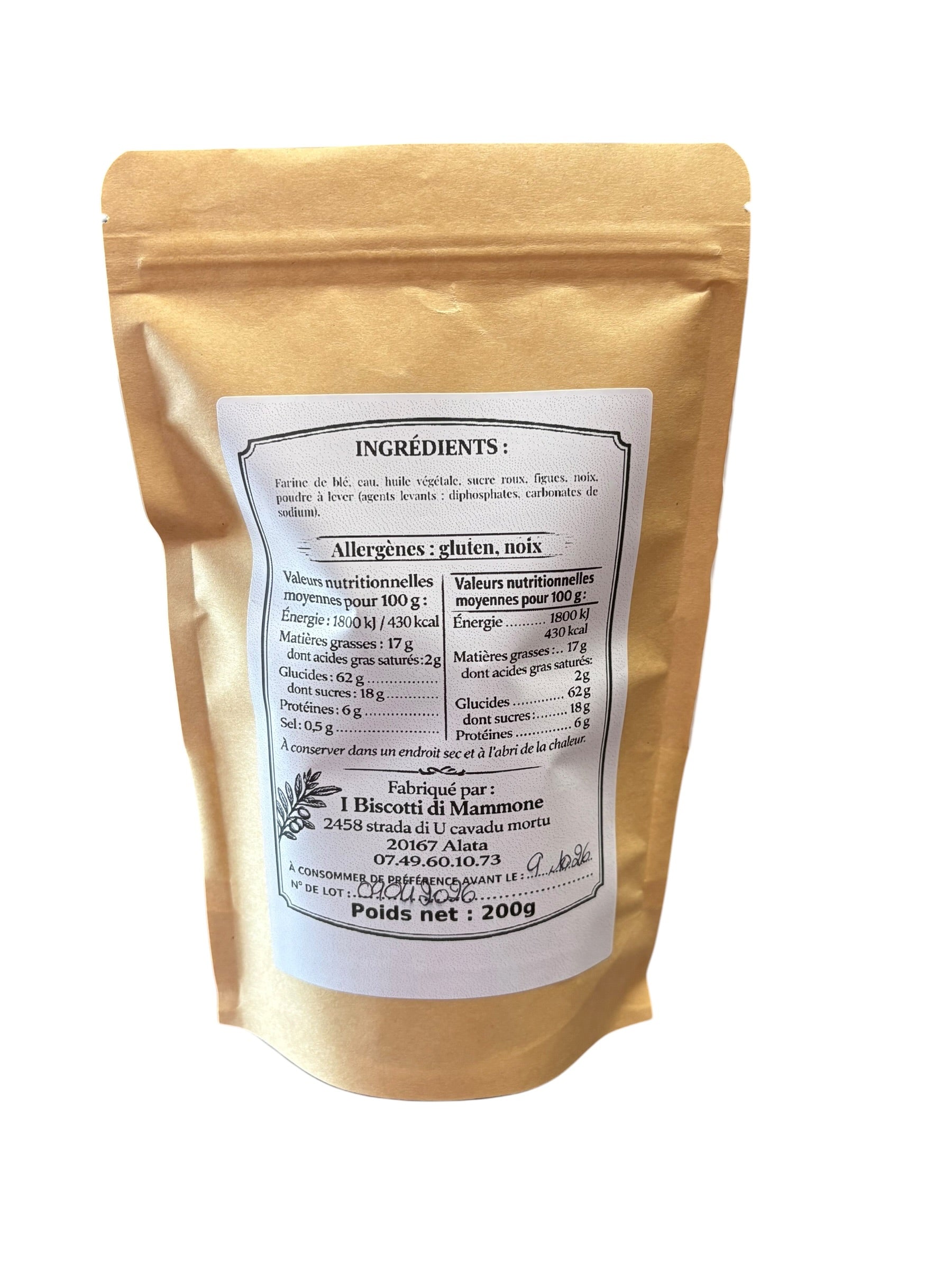 Les Croquants du Maquis Figues & Noix - Biscuits artisanaux aux figues et aux noix, riches et généreux