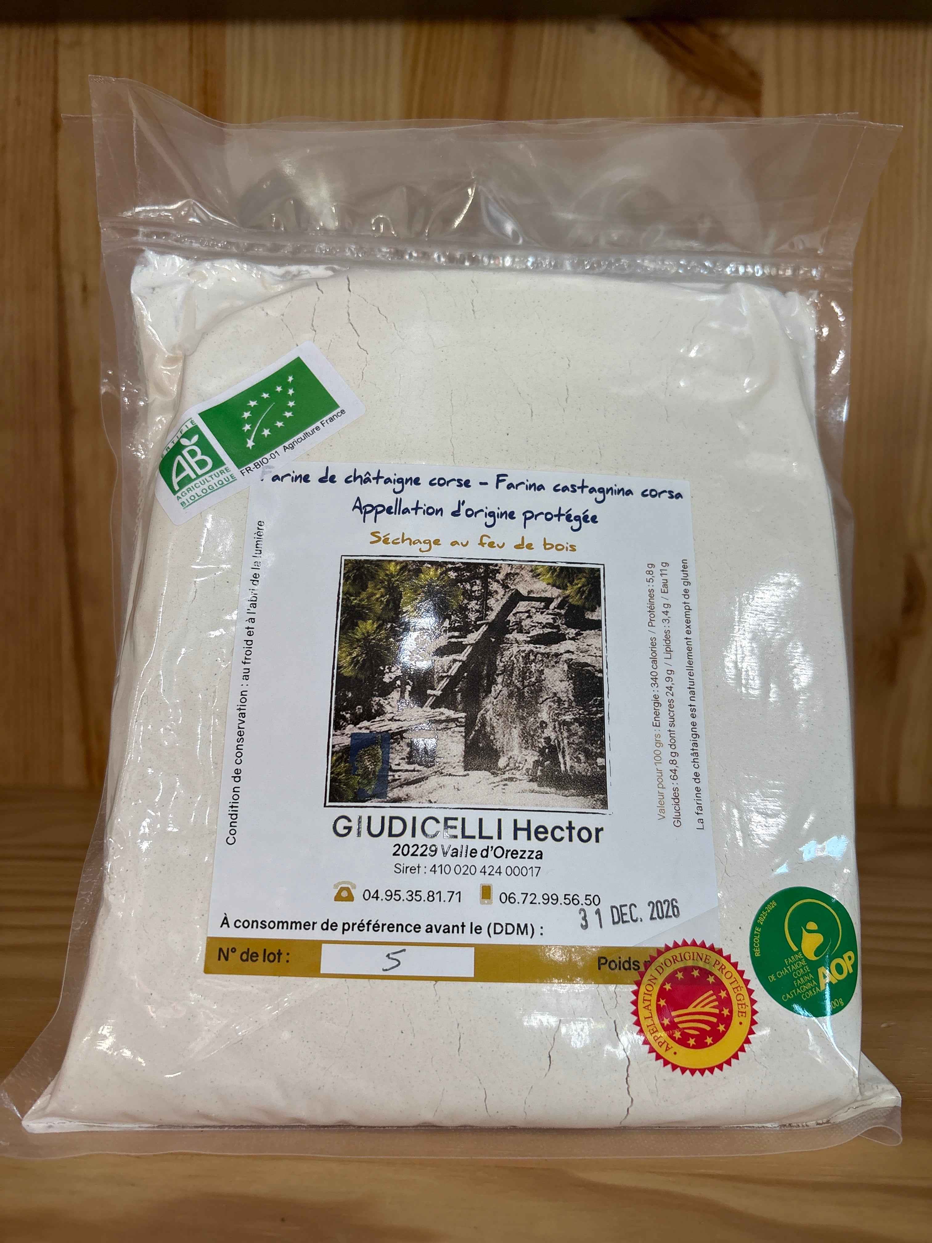 Farine de Châtaigne Corse Bio AOP – 500 g