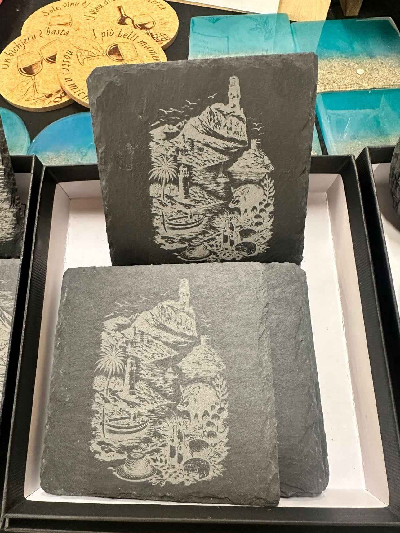 Lot de 4 sous verres en Ardoise - Maison Andea - I Biscotti di Mammone