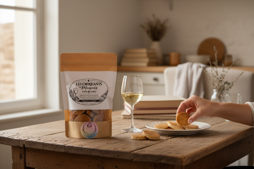 Les Croquants du Maquis au vin blanc - Biscuits artisanaux élaborés au vin blanc, inspirés de la tradition Corse