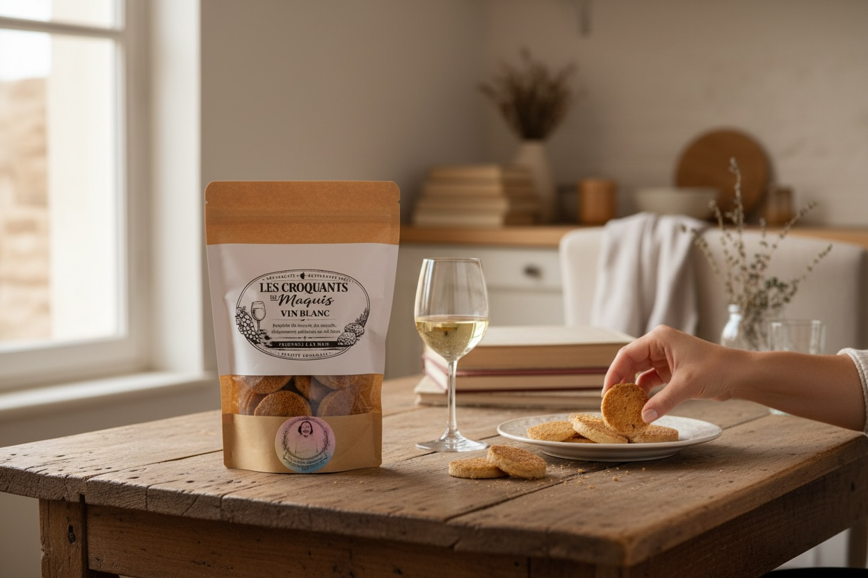 Les Croquants du Maquis au vin blanc - Biscuits artisanaux élaborés au vin blanc, inspirés de la tradition Corse