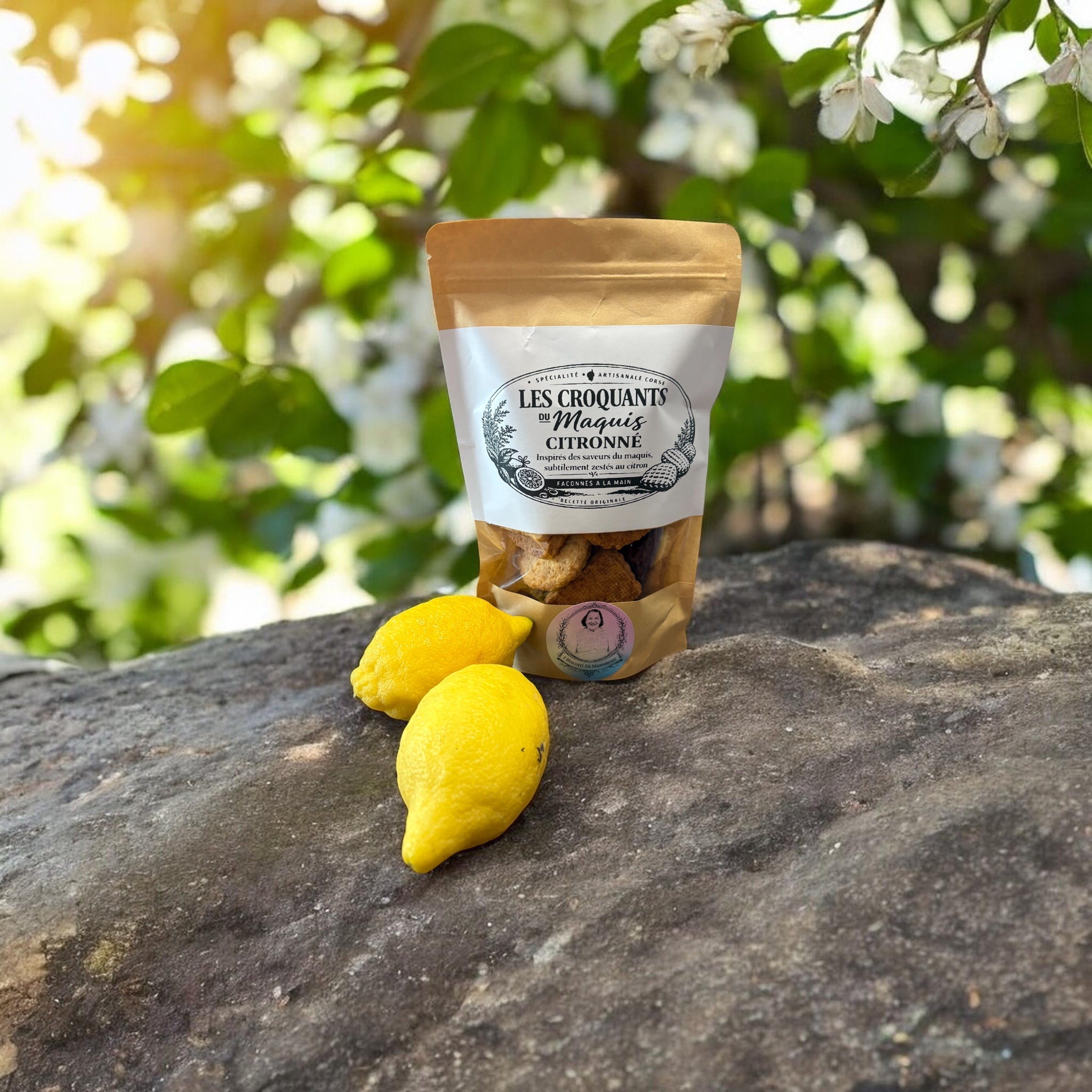 Les Croquants du Maquis citronné - Biscuits artisanaux subtilement zestés au citron corse