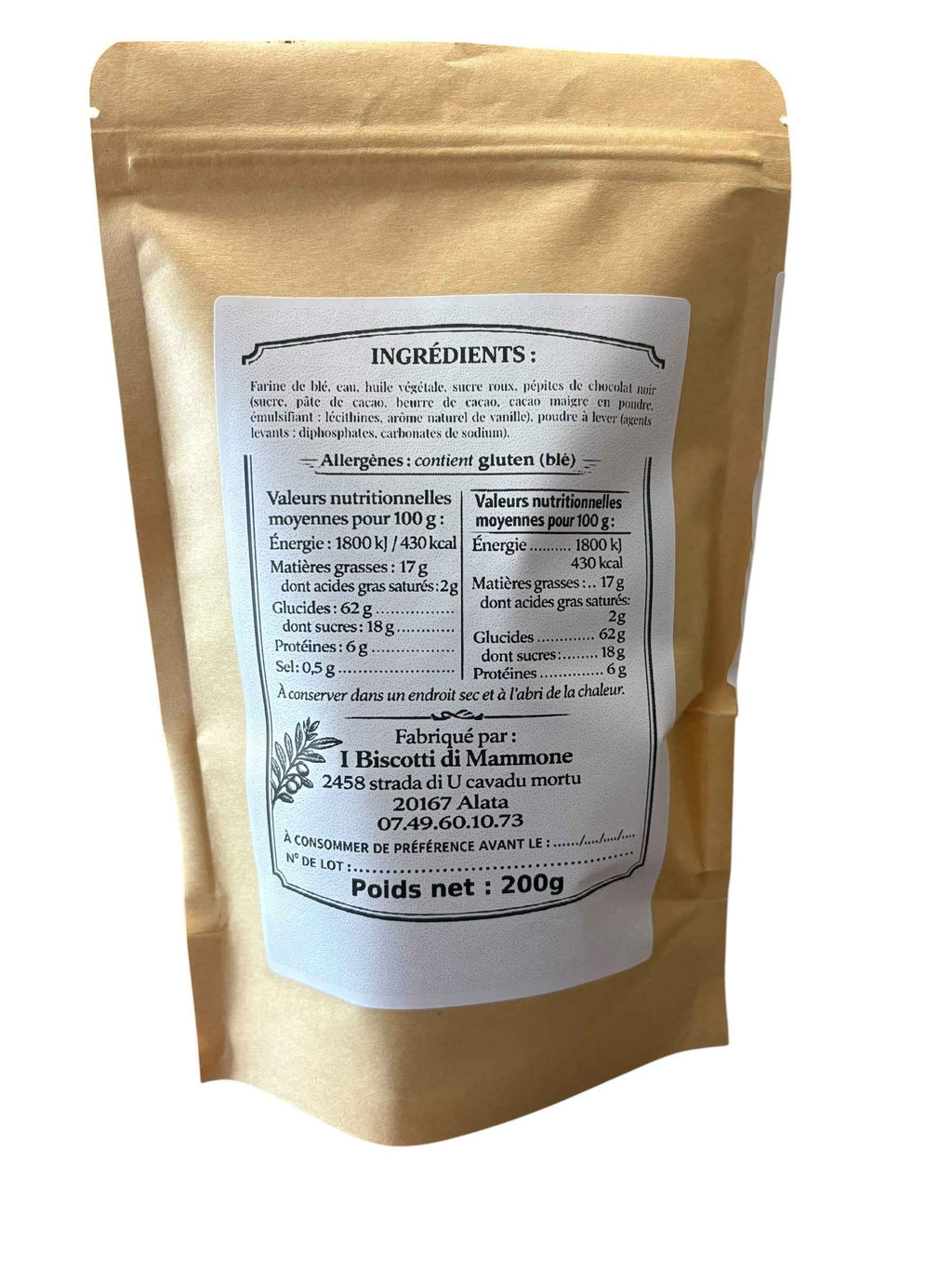Les Croquants du Maquis Chocolaté - Biscuits artisanaux aux pépites de chocolat, gourmands et croquants