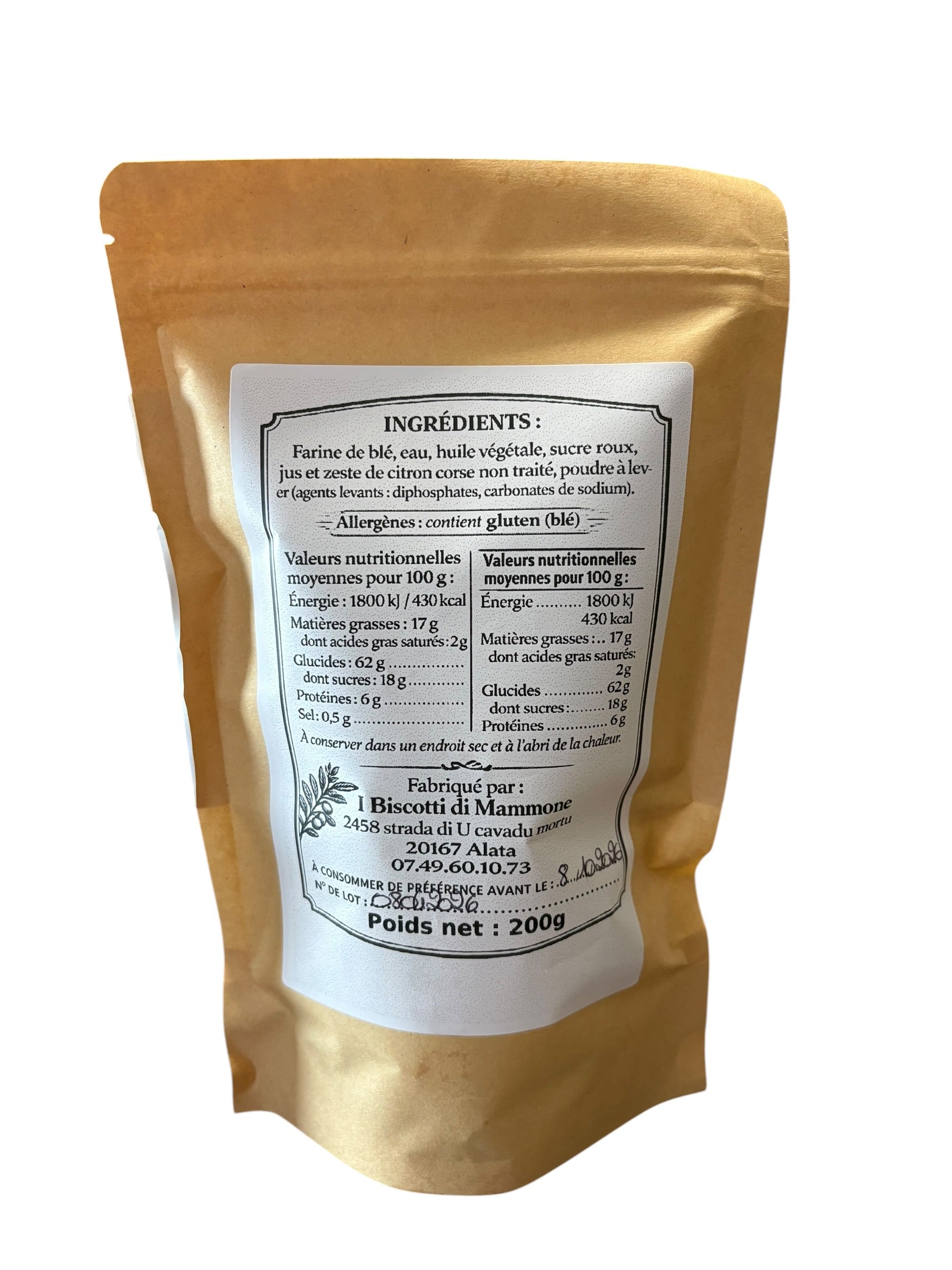 Les Croquants du Maquis citronné - Biscuits artisanaux subtilement zestés au citron corse