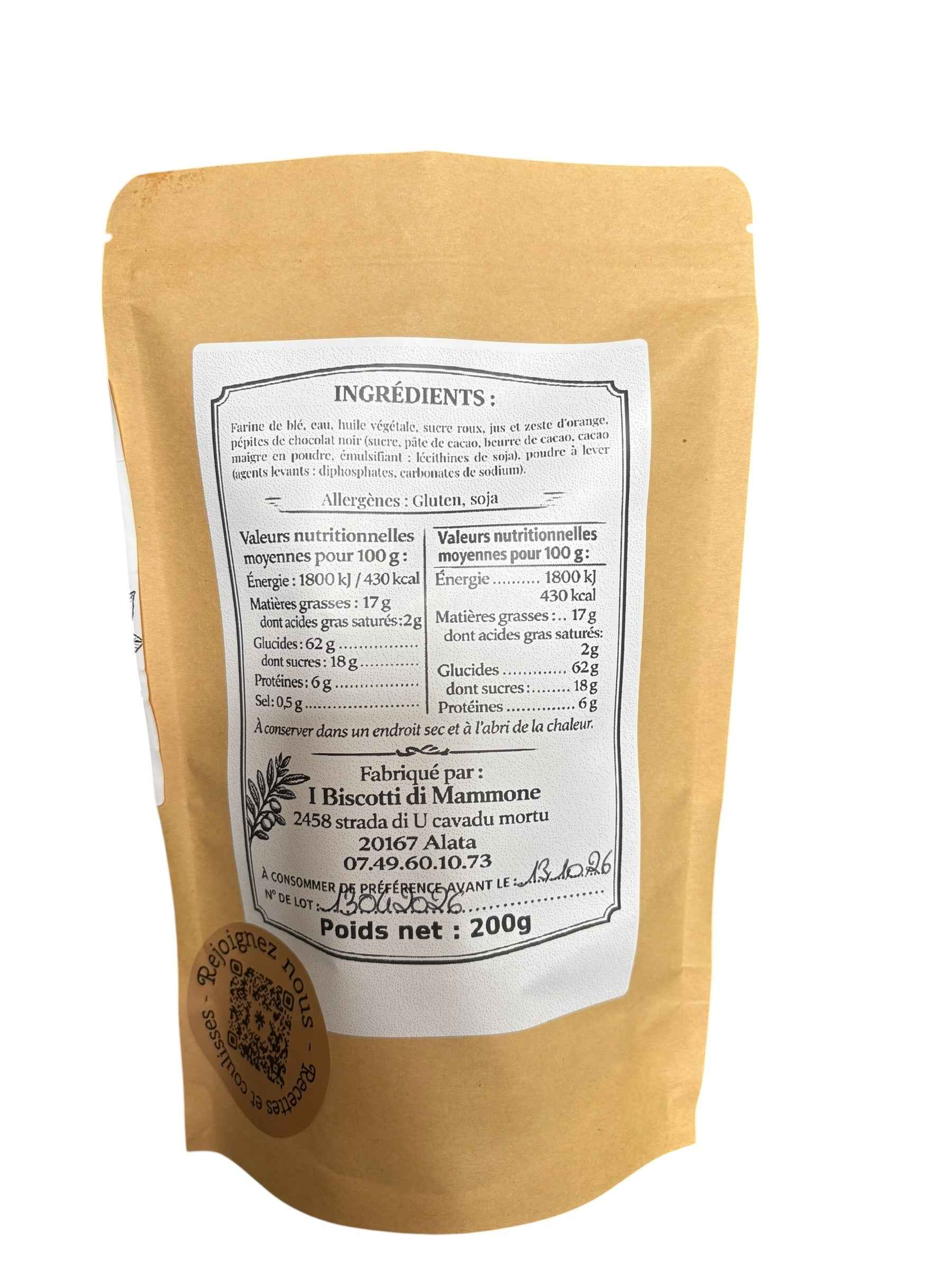 Les Croquants du Maquis Orange & Chocolat - Biscuits artisanaux à l’orange et pépites de chocolat, gourmands et délicatement parfumés