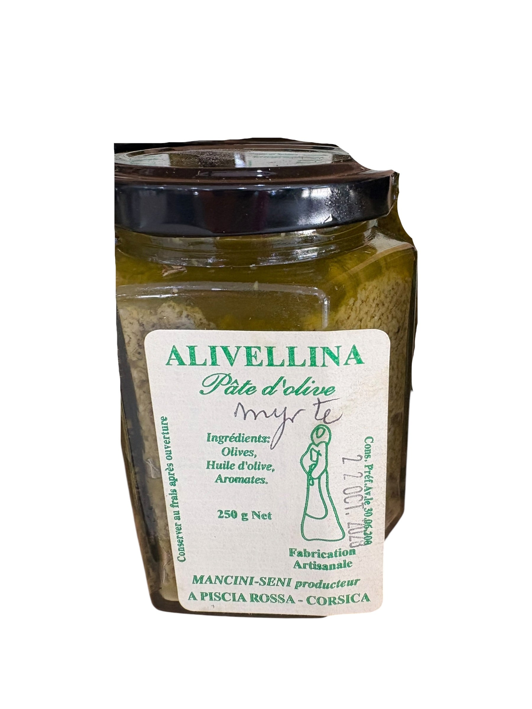 Alivellina – Pâté d’olive artisanal (Ail, Myrte & Thym) – 250 g