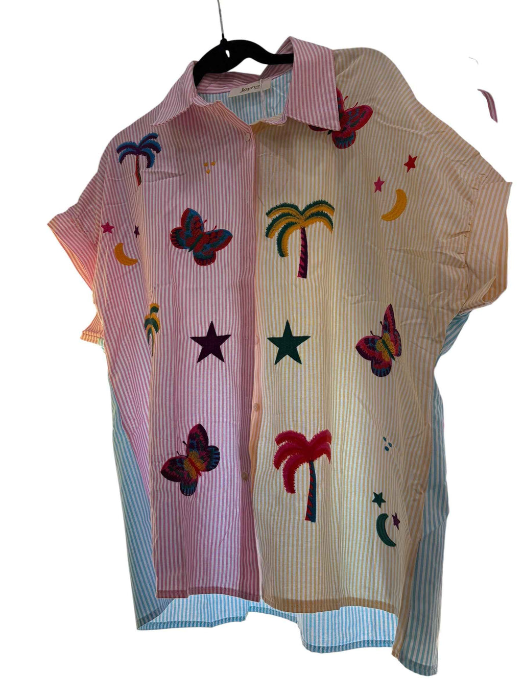 Ensemble chemise & short brodé – Multicolore