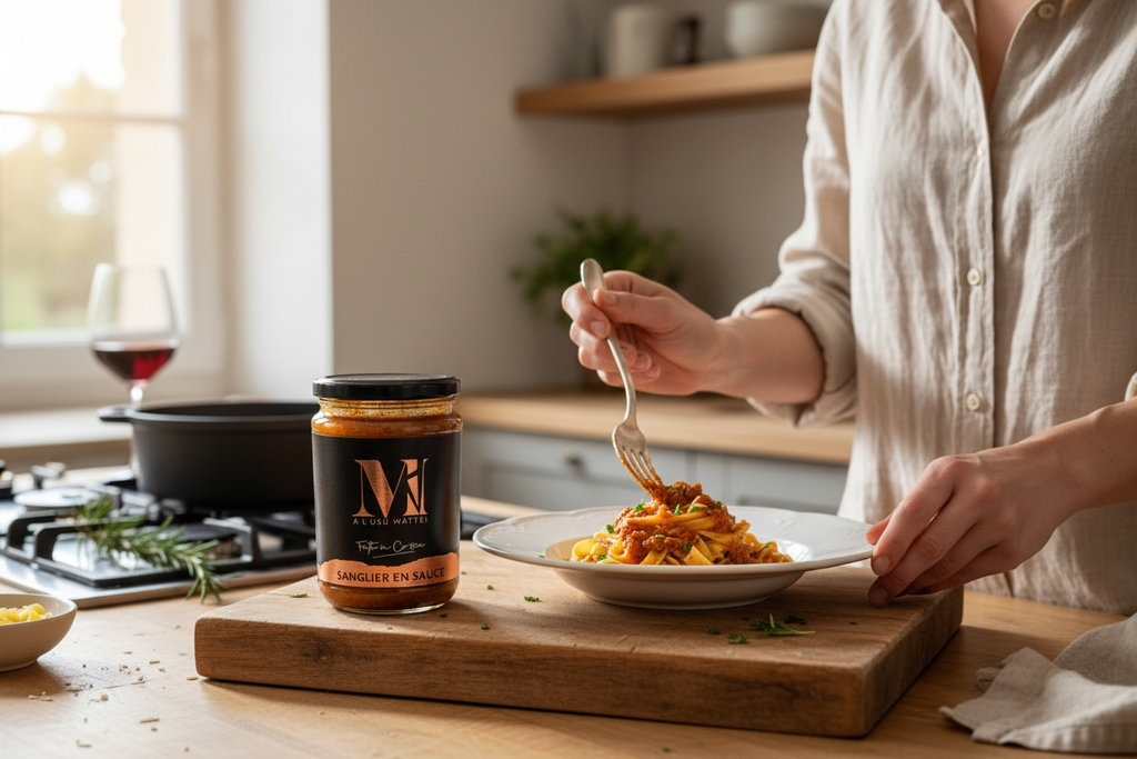 Sanglier en sauce artisanal corse – À l’Usu Mattei – 650 g