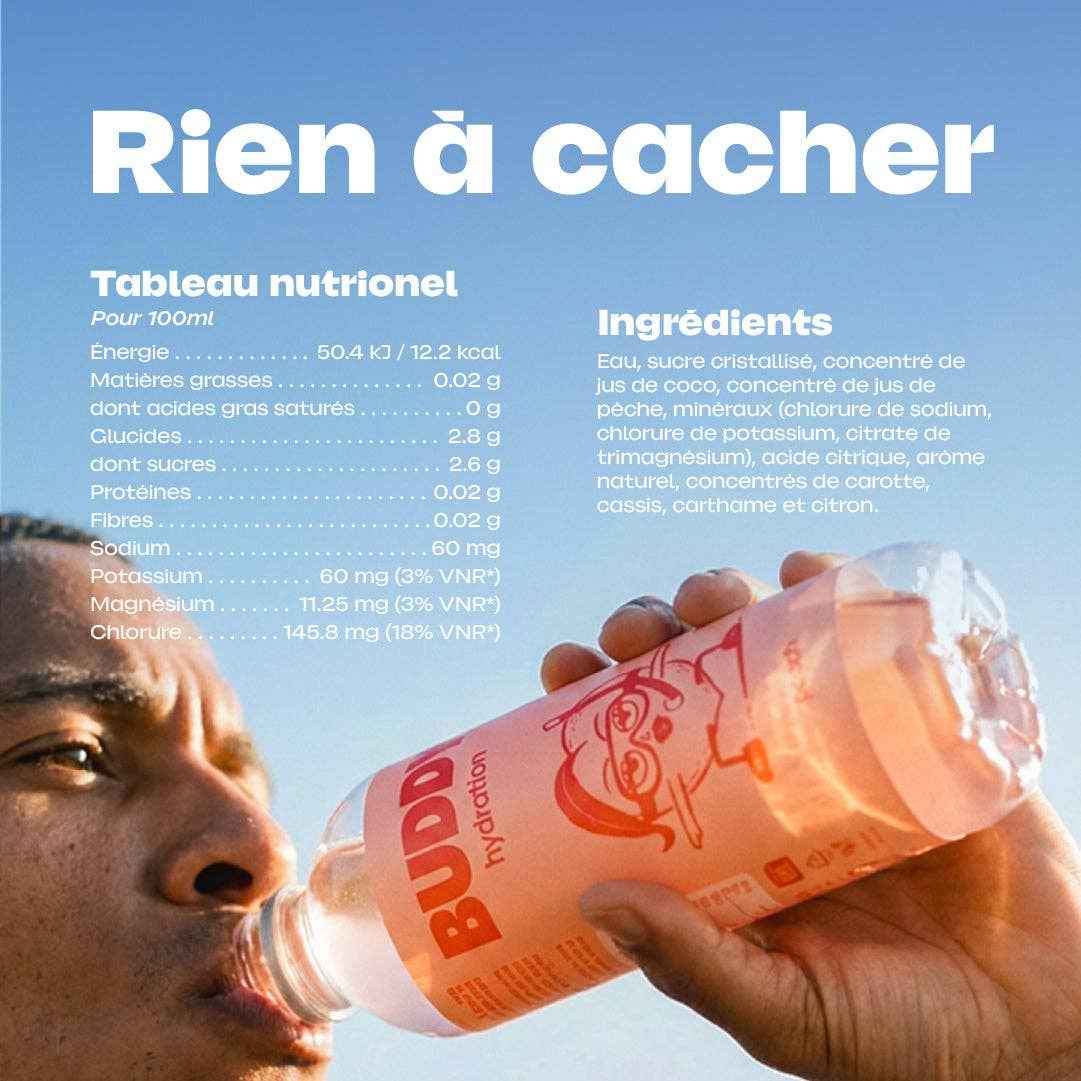 BUDDY | Boisson aux électrolytes | Framboise Hibiscus